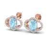 Image 1 : 4 ctw Aquamarine & Micro Pave VS/SI Diamond Earrings 10k Rose Gold - REF-51G3W