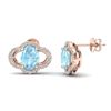 Image 2 : 4 ctw Aquamarine & Micro Pave VS/SI Diamond Earrings 10k Rose Gold - REF-51G3W