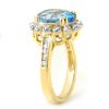 Image 2 : 5.33 ctw Blue Topaz & Diamond Ring 10k Yellow Gold - REF-41R6K