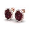 Image 1 : 5 ctw Garnet & Micro Pave VS/SI Diamond Earrings 14k Rose Gold - REF-52A3N