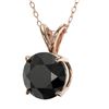 Image 2 : 1.59 ctw Fancy Black Diamond Solitaire Necklace 10k Rose Gold - REF-30M3G