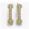 Image 1 : 10.58 ctw Citrine & Diamond Earrings 14K White Gold - REF-174R5K