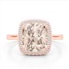 Image 1 : 3 ctw Morganite & Micro Pave VS/SI Diamond Halo Ring 14k Rose Gold - REF-49R3K