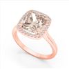 Image 2 : 3 ctw Morganite & Micro Pave VS/SI Diamond Halo Ring 14k Rose Gold - REF-49R3K