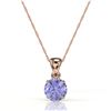 Image 2 : 2 ctw Tanzanite Designer Solitaire Necklace 14k Rose Gold - REF-32A8N