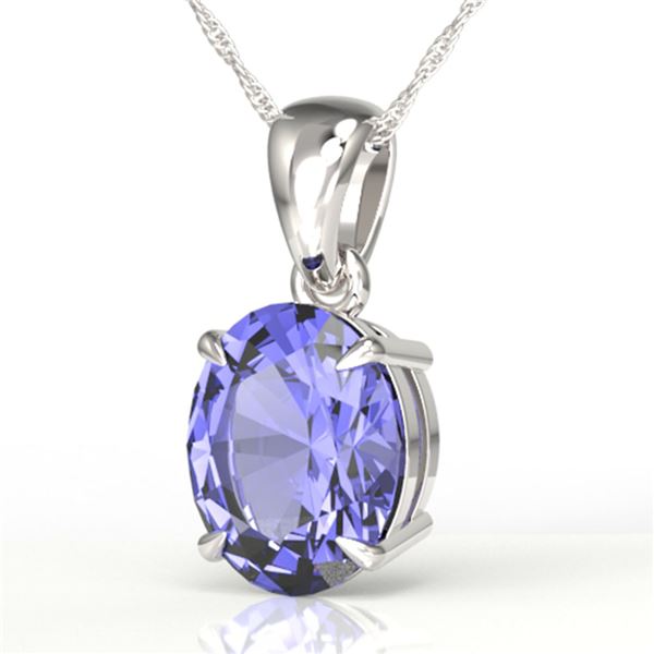 3.50 ctw Tanzanite Designer Necklace 18k White Gold - REF-43H2R