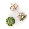 Image 2 : 4 ctw Green Tourmaline Designer Solitaire Stud Earrings 14k Rose Gold - REF-31K2Y