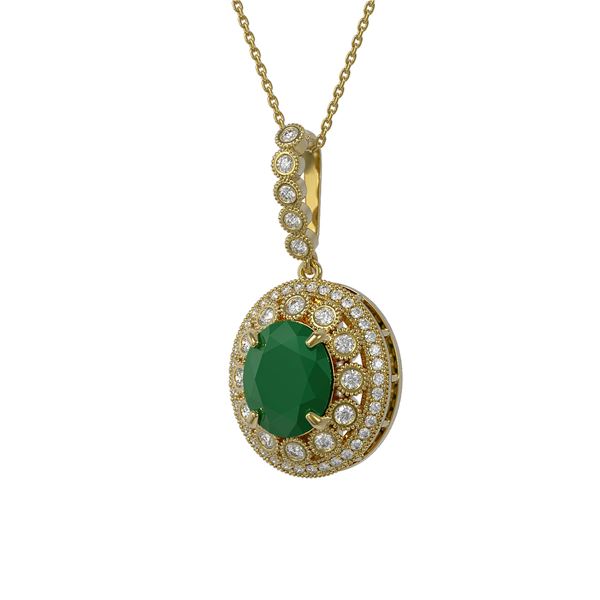 8.66 ctw Certified Emerald & Diamond Victorian Necklace 14K Yellow Gold - REF-204K5Y