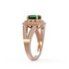 Image 3 : 2.69 ctw Certified Emerald & Diamond Victorian Ring 14K Rose Gold - REF-104F9M