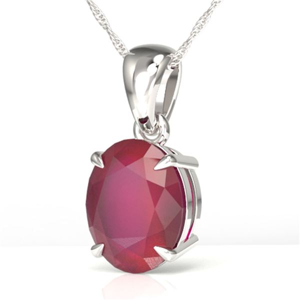 3.50 ctw Ruby Designer Necklace 18k White Gold - REF-38A2N