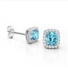 Image 2 : 2.50 ctw Sky Blue Topaz & Micro VS/SI Diamond Earrings 10k White Gold - REF-30N8F