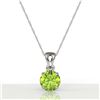 Image 2 : 2 ctw Peridot Designer Necklace 18k White Gold - REF-20F9M