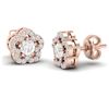 Image 2 : 0.50 ctw Micro Pave VS/SI Diamond Certified Earrings 10k Rose Gold - REF-34X3A