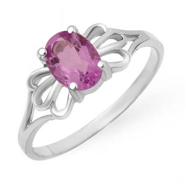 0.75 ctw Amethyst Ring 10k White Gold - REF-7G5W