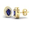 Image 2 : 0.70 ctw Tanzanite & Micro Pave VS/SI Diamond Earrings 18k Yellow Gold - REF-25W9H
