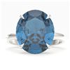 Image 1 : 9 ctw London Blue Topaz Designer Engagment Ring 18k White Gold - REF-46Y4X