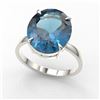 Image 2 : 9 ctw London Blue Topaz Designer Engagment Ring 18k White Gold - REF-46Y4X