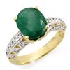 Image 1 : 3.83 ctw Emerald & Diamond Ring 10k Yellow Gold - REF-37G2W
