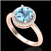 Image 2 : 2.70 ctw Sky Blue Topaz & Micro VS/SI Diamond Ring 14k Rose Gold - REF-34R2K