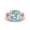 Image 1 : 3.75 ctw TOPAZ & Micro VS/SI Diamond Certified Ring 14k Rose Gold - REF-42H6R