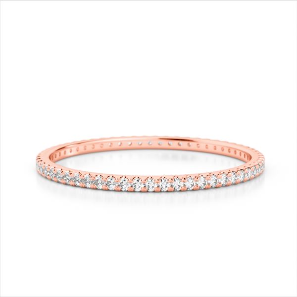 0.50 ctw Eternity Micro Pave VS/SI Diamond Ring 14k Rose Gold - REF-28F4M