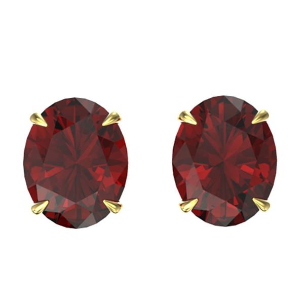 7 ctw Garnet Designer Stud Earrings 18k Yellow Gold - REF-26R2K