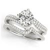 Image 1 : 0.89 ctw Certified VS/SI Diamond Bypass 2pc Wedding Set 14k White Gold - REF-99F8M