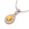 Image 1 : 2.25 ctw Citrine & Micro Pave VS/SI Diamond Necklace 14k Rose Gold - REF-31W4H