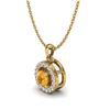 Image 2 : 0.38 ctw Citrine & Micro Pave VS/SI Diamond Necklace 18k Yellow Gold - REF-21K3Y