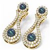 Image 3 : 2.03 ctw Diamond & Pearl Earrings 18K Yellow Gold - REF-176R9K