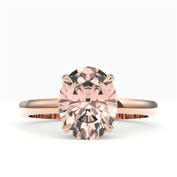 2.75 ctw Morganite Designer Ring 14k Rose Gold - REF-39N5F