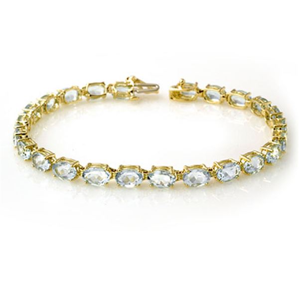 12.0 ctw Aquamarine Bracelet 10k Yellow Gold - REF-74R9K