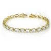 Image 1 : 12.0 ctw Aquamarine Bracelet 10k Yellow Gold - REF-74R9K