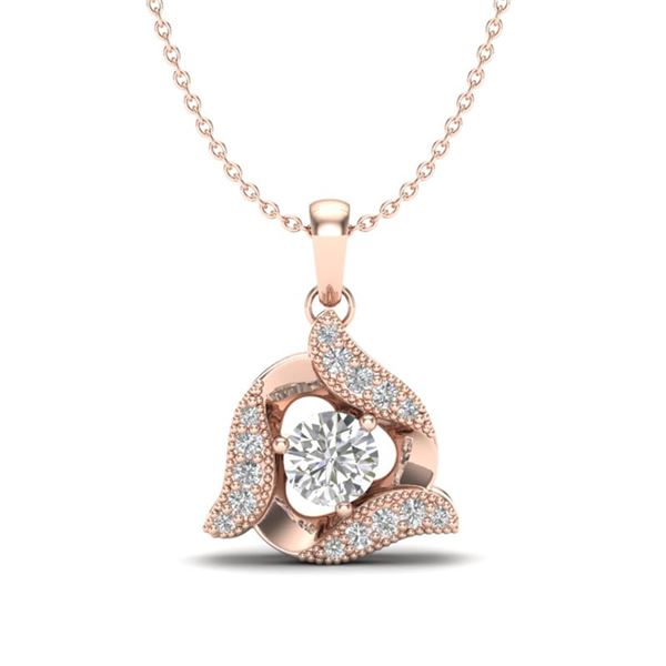 0.38 ctw Micro Pave VS/SI Diamond Certified Necklace 14k Rose Gold - REF-32K8Y