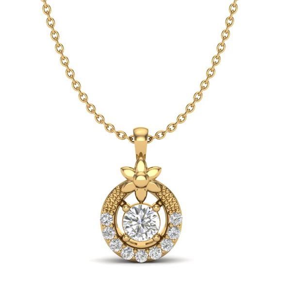 0.21 ctw Micro Pave VS/SI Diamond Certified Necklace 18k Yellow Gold - REF-19R8K