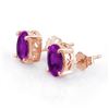 Image 1 : 1.50 ctw Amethyst Earrings 14k Rose Gold - REF-10M3G