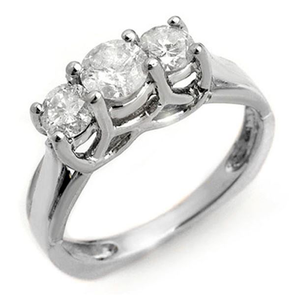 1.35 ctw Certified VS/SI Diamond Ring 14k White Gold - REF-162G4W