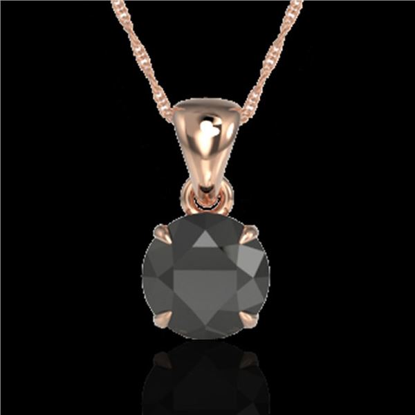 2 ctw Black Diamond Certified Necklace 14k Rose Gold - REF-43Y8X