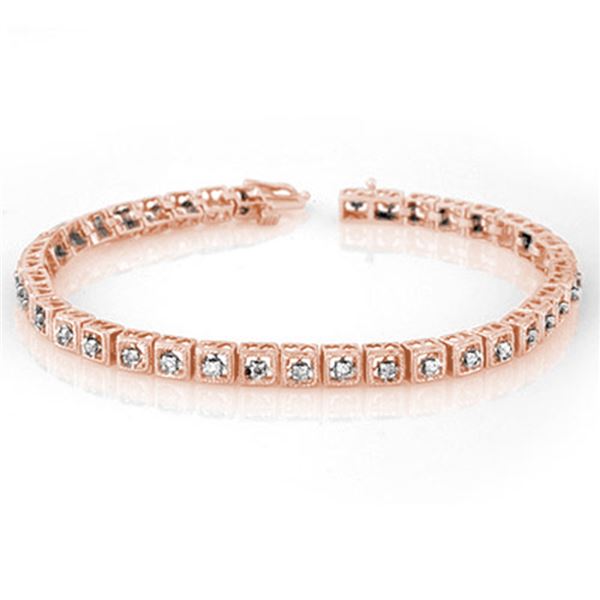 1.0 ctw Certified VS/SI Diamond Bracelet 10k Rose Gold - REF-87R5K