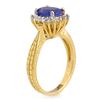 Image 2 : 2.75 ctw Tanzanite & Diamond Ring 18k Yellow Gold - REF-103X6A