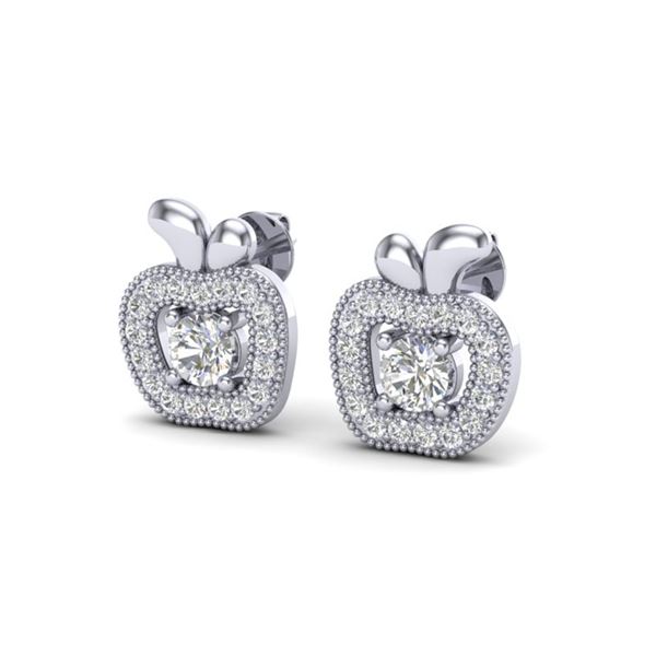 0.60 ctw VS/SI Diamond Micro Pave Earrings 18k White Gold - REF-47W9H