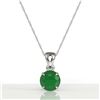 Image 2 : 2 ctw Emerald Designer Solitaire Necklace 18k White Gold - REF-34W3H
