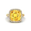 Image 1 : 6 ctw Citrine & Micro Pave Halo VS/SI Diamond Ring 18k Yellow Gold - REF-45G3W