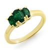 Image 1 : 1.0 ctw Emerald Ring 10k Yellow Gold - REF-14A3N