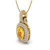 Image 2 : 2.50 ctw Citrine & Micro VS/SI Diamond Necklace Halo 14k Yellow Gold - REF-52A8N