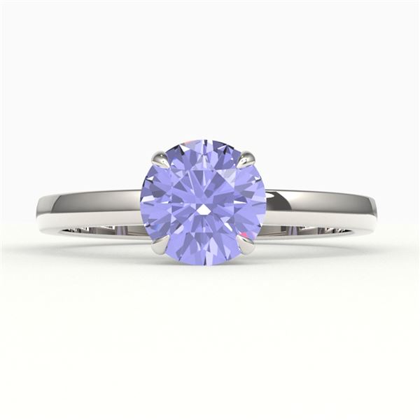2 ctw Tanzanite Designer Engagment Ring 18k White Gold - REF-39K5Y