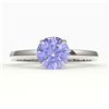 Image 1 : 2 ctw Tanzanite Designer Engagment Ring 18k White Gold - REF-39K5Y