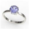 Image 2 : 2 ctw Tanzanite Designer Engagment Ring 18k White Gold - REF-39K5Y