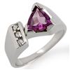 Image 1 : 1.0 ctw Amethyst & Diamond Ring 10k White Gold - REF-24Y3X