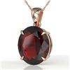 Image 1 : 9 ctw Garnet Designer Solitaire Necklace 14k Rose Gold - REF-29M9G